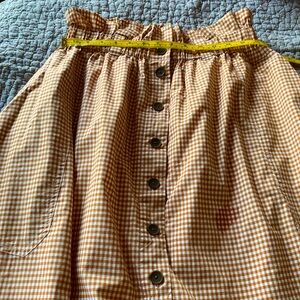 Midi plaid skirt 100% cotton and fully lined